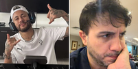 Neymar Jr (esquerda) comentou sobre o candidato &agrave; Presid&ecirc;ncia Renan Santos (Miss&atilde;o) durante partida online de jogo  Foto: Reprodu&ccedil;&atilde;o/Instagram/@neymarjr/@renansantosmbl