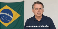 V&iacute;deo de Jair Bolsonaro gerado por IA foi usado em lan&ccedil;amento da campanha de Fl&aacute;vio Bolsonaro &agrave; Presid&ecirc;ncia da Rep&uacute;blica  Foto: Reprodu&ccedil;&atilde;o / BBC News Brasil