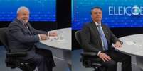 Lula e Bolsonaro no 'Jornal Nacional' em agosto de 2022  Foto: Divulgação/TV Globo