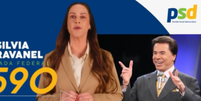 Silvia Abravanel usa imagem de Silvio Santos em campanha eleitoral  Foto: Reprodu&ccedil;&atilde;o