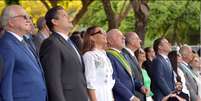Presidente Lula participa do Desfile C&iacute;vico-Militar de 7 de Setembro ao lado do presidente do STF, Edson Fachin, presidente do Senado, Davi Alcolumbre, primeira-dama Ros&acirc;ngela Janja da Silva, vice-presidente Geraldo Alckmin e presidente da C&acirc;mara dos Deputados, Hugo Motta Lula, Fachin e Alcolumbre  Foto: Reprodu&ccedil;&atilde;o/X@LulaOficial / Estad&atilde;o
