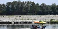 Estiagem na conflu&ecirc;ncia entre os rios Ticino e P&oacute;, na It&aacute;lia Foto: ANSA / Ansa - Brasil