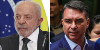 Os candidatos Luiz Inácio Lula da Silva (PT) e Flávio Bolsonaro (PL)  Foto: Allison Sales/NurPhoto via Getty Images Mateus Bonomi/Anadolu via Getty Images