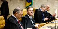 Fl&aacute;vio Dino, Andr&eacute; Mendon&ccedil;a, Dias Toffoli e Gilmar Mendes em sess&atilde;o do STF  Foto: Wilton Junior/Estad&atilde;o / Estad&atilde;o