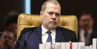 O ministro Dias Toffoli se declarou suspeito e não participa da votação da sessão  Foto: Alejandro Zambrana/STF