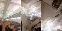 Teto de avi&atilde;o despenca sobre passageiros em voo no Ir&atilde;  Foto: Reprodu&ccedil;&atilde;o/Redes Sociais