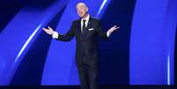 Gianni Infantino, presidente da FIFA, durante sorteio dos grupos para a Copa do Mundo de 2026, em dezembro de 2025 -   Foto: Andrew Harnik/Getty Images / Esporte News Mundo