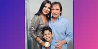 Mara Maravilha e Miguel com Roberto Carlos: o menino é fã do cantor  Foto: Reprodução/@maramaravilhaoficial