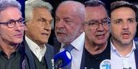 Zema, Caiado, Lula, Cury e Renan nas entrevistas veiculadas no 'Jornal da Record'  Foto: Reprodu&ccedil;&otilde;es