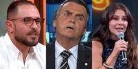 Diogo Nogueira, Bolsonaro e Paolla Oliveira (Reprodu&ccedil;&atilde;o/TV Brasil/TV Globo)  Foto: Contigo