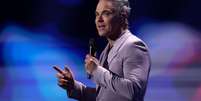 O cantor Robbie Williams Foto: Patrick Smith / Getty Images / Rolling Stone Brasil