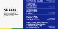 Calend&aacute;rio do governo contra as bets  Foto: Divulga&ccedil;&atilde;o