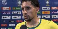 Marquinhos, zagueiro e capit&atilde;o da Sele&ccedil;&atilde;o, ap&oacute;s o empate em amistoso contra a Austr&aacute;lia   Foto: Reprodu&ccedil;&atilde;o/GETV