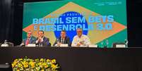 An&uacute;ncio de medidas "Brasil sem bets" que aconteceu nesta sexta-feira, 25, em evento em S&atilde;o Paulo  Foto: Adrielle Farias/Terra