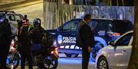 Policiamento no entorno de espaço de eventos onde ocorreu casamento do filho de Alexandre de Moraes em São Paulo  Foto: Isabella Finholdt/Estadão / Estadão