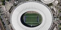Gramado para jogo inédito da NFL   Foto: Tiago Tassi/Maracanã / Jogada10
