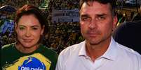 Michelle e Flávio Bolsonaro foram centro de reportagem publicada pela revista de fim de semana do 'Financial Times'; na foto, durante manifestação em outubro de 2025  Foto: Wilton Junior/Estadão / Estadão