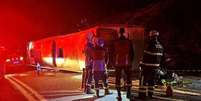 Acidente com ônibus deixa 3 mortos e 44 feridos em rodovia no Espírito Santo  Foto: Divulgação/Corpo de Bombeiros do Espírito Santo