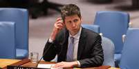 O CEO da OpenAI, Sam Altman, discursa no Conselho de Seguran&ccedil;a das Na&ccedil;&otilde;es Unidas durante uma sess&atilde;o sobre intelig&ecirc;ncia artificial, na sede da ONU  Foto: Reuters / BBC News Brasil