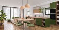 Veja 7 truques para separar cozinha e sala integradas sem paredes, usando m&oacute;veis, ilumina&ccedil;&atilde;o, pisos e outros recursos de decora&ccedil;&atilde;o Foto: Reprodu&ccedil;&atilde;o: Vasyl Cheipesh / Bons Fluidos