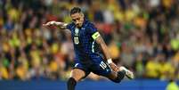 Raphinha fez um dos gols do Brasil no amistoso contra a Austr&aacute;lia nesta ter&ccedil;a-feira, 29  Foto: Albert Perez/Getty Images
