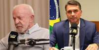 Lula e Fl&aacute;vio Bolsonaro participaram de lives no YouTube na noite desta quinta-feira, 1&ordm;  Foto: Reprodu&ccedil;&atilde;o/YouTube