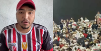 'Ia pular da arquibancada', diz torcedor que foi confundido e agredido pela torcida do S&atilde;o Paulo  Foto: Reprodu&ccedil;&atilde;o/Instagram 