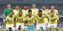 Equipe brasileira perfilada em jogo contra a &Iacute;ndia. Foto: Rafael Ribeiro/CBF / Esporte News Mundo