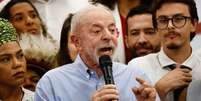Lula discursou para apoiadores nesta quarta-feira, 7.  Foto: Wilton Junior/Estad&atilde;o / Estad&atilde;o