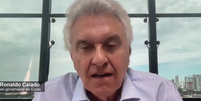 Ronaldo Caiado discutiu com jornalista durante o UOL News desta quarta-feira, 7  Foto: Reprodu&ccedil;&atilde;o/UOL News