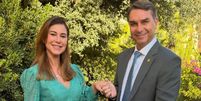 Fernanda e Fl&aacute;vio Bolsonaro  Foto: Reprodu&ccedil;&atilde;o/Instagram