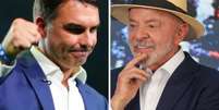 Montagem de Fl&aacute;vio Bolsonaro e Lula Foto: Vittor Sales, campanha Fl&aacute;vio Bolsonaro | Pedro Kirilos, Estad&atilde;o