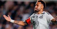 Neymar marcou dois gols no empate do Santos com o Flamengo  Foto: Raul Baretta/Santos FC
