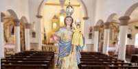 A imagem de Nossa Senhora do Ros&aacute;rio &eacute; datada do s&eacute;culo 18, foi recentemente restaurada e &eacute; inventariada como patrim&ocirc;nio cultural do munic&iacute;pio.   Foto: Divulga&ccedil;&atilde;o/Diocese de S&atilde;o Jo&atilde;o Del Rei 