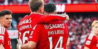 Samuel Dahl festeja seu gol na vit&oacute;ria do Benfica sobre o Vit&oacute;ria de Guimar&atilde;es - Foto: Divulga&ccedil;&atilde;o/Benfica / Jogada10