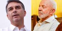 Fl&aacute;vio Bolsonaro (PL) aparece &agrave; frente de Lula (PT) em pesquisa do segundo turno das elei&ccedil;&otilde;es  Foto: Montagem: Fotoarena/Estad&atilde;o Conte&uacute;do