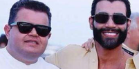 O empres&aacute;rio controlador da VaiDeBet, Andr&eacute; Rocha, e o cantor Gusttavo Lima  Foto: Justi&ccedil;a do Estado de Pernambuco / BBC News Brasil