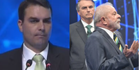 Fl&aacute;vio Bolsonaro (PL) em debate de 2016; Lula (PT) em debate de 2022  Foto: Reprodu&ccedil;&atilde;o/Band e Renato Pizzutto/Band
