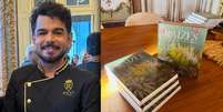O chef brasileiro M&aacute;rcio Ricci durante o lan&ccedil;amento de seu livro Ra&iacute;zes, na hist&oacute;rica Sala do Trono do Pal&aacute;cio Nacional de Queluz, em Portugal. A obra celebra seus 25 anos de carreira e os la&ccedil;os gastron&ocirc;micos entre Brasil e Portugal.  Foto: &copy; Luciana Quaresma / RFI