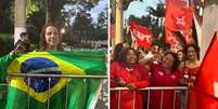 Apoiadores de Fl&aacute;vio Bolsonaro e Lula acompanham a chegada dos candidatos para o debate na Band  Foto: Adrielle Farias/Terra