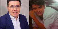 Marcelo Aguiar em foto atual e em capa de disco quando era cantor nos anos 90  Foto: Reprodu&ccedil;&atilde;o