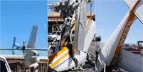 Avi&atilde;o de pequeno porte caiu em uma avenida em Sna Jos&eacute;, na California, EUA.  Foto: Reprodu&ccedil;&atilde;o/Redes Sociais