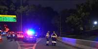 Um suspeito foi morto a tiros pela PM na Marginal Tietê; corpo esquartejado foi encontrado no local.  Foto: Reprodução/TV Globo / Estadão