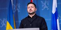 O presidente da Ucrânia, Volodymyr Zelensky, durante visita a Oslo, em 20 de outubro.  Foto: via REUTERS - Cornelius Poppe / RFI
