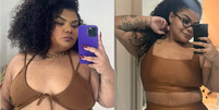 Antes e depois de Flora Cruz ap&oacute;s perder 44 kg  Foto: Reprodu&ccedil;&atilde;o/Instagram