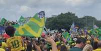 Ato de Flávio Bolsonaro (PL) na Barra da Tijuca.  Foto: Éros Mendes/Terra