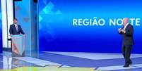 Lula se atrapalha com o tempo durante debate e Fl&aacute;vio tenta se aproveitar   Foto: Reprodu&ccedil;&atilde;o/TV Globo