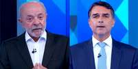 Lula (PT) e Flávio Bolsonaro (PL) participaram do debate da Globo nesta sexta-feira, 23  Foto: 