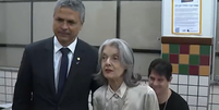 Ministra Cármen Lúcia vota em Belo Horizonte (MG)  Foto: Reprodução/GloboNews