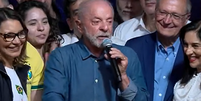 Lula discursa após vitória  Foto: Reprodução/Globo